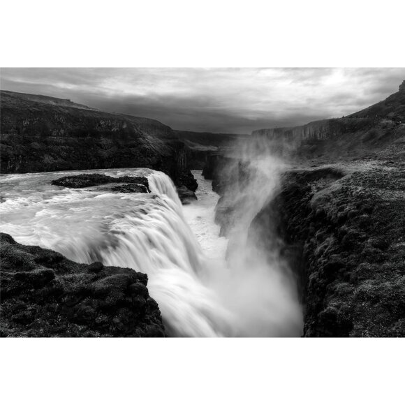 Gullfoss Falls, Golden Circle, Iceland - 20"x30" - Black & White Photograph - Picture 1 of 1